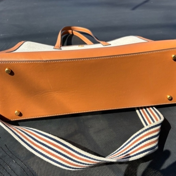 Tory Burch Walker Brown and Cream Tote Bag - Picture 3 of 9